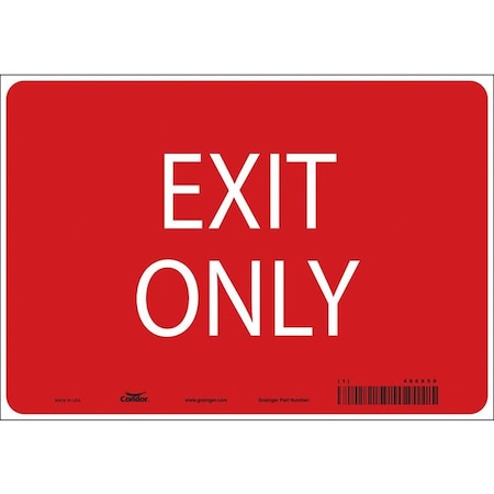 Condor Exit Sign, Vinyl, 10" W, 7" H, Exit Only, Red 486X59