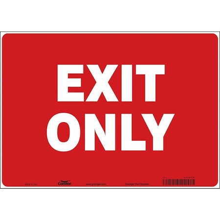 Condor Exit Sign, Vinyl, 14" W, 10" H, Exit Only, Red 486X60
