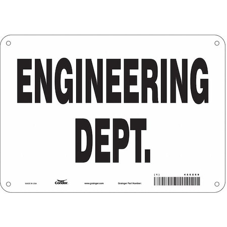 Condor ENGINEERING DEPT., 10 in W x 7 in H, Vertical Rectangle, Aluminum, 486X69 486X69