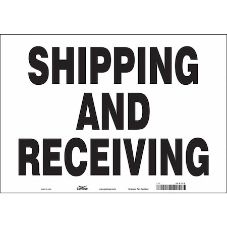 Condor SHIPPING AND RECEIVING, 20 in W x 14 in H, Horizontal Rectangle, Vinyl, 486Y80 486Y80