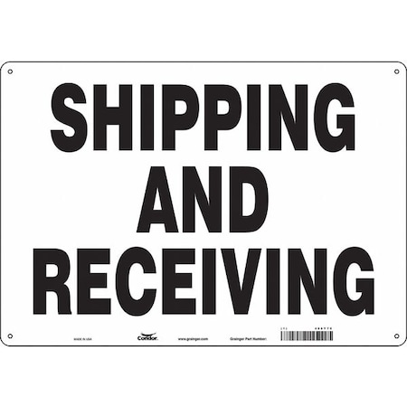Condor SHIPPING AND RECEIVING, 20 in W x 14 in H, Horizontal Rectangle, Aluminum, 486Y70 486Y70