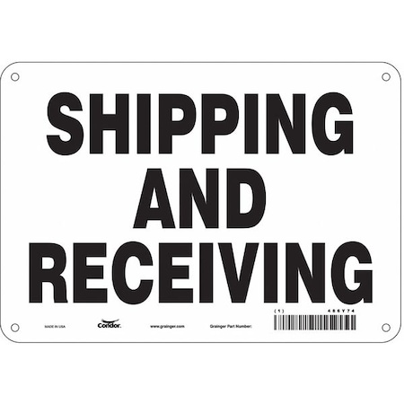 Condor SHIPPING AND RECEIVING, 10 in W x 7 in H, Vertical Rectangle, Polyethylene, 486Y74 486Y74
