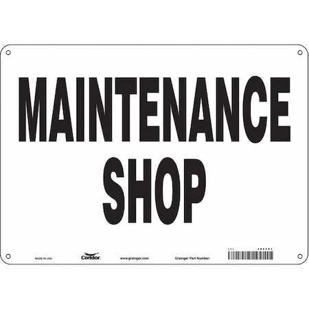Condor MAINTENANCE SHOP, 14 in W x 10 in H, Horizontal Rectangle, Polyethylene, 486Y01 486Y01