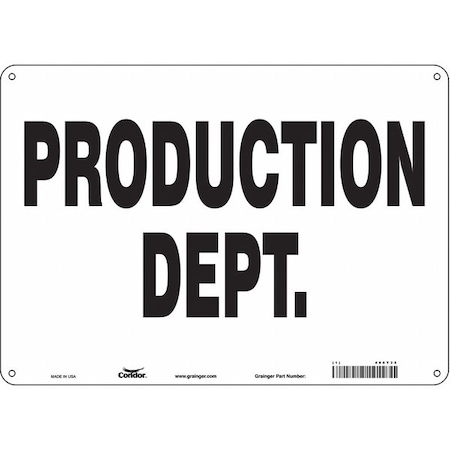 Condor PRODUCTION DEPT., 14 in W x 10 in H, Horizontal Rectangle, Aluminum, 486Y35 486Y35