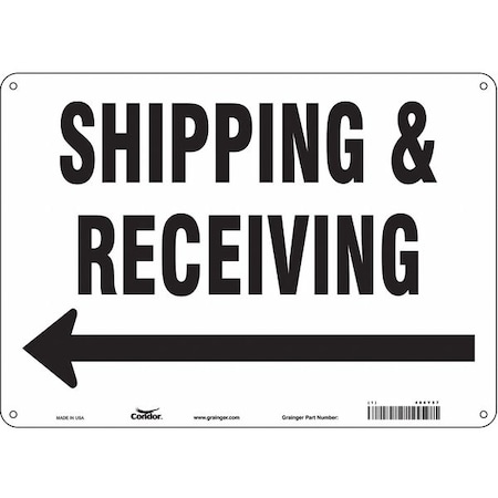 Condor SHIPPING & RECEIVING, 14 in W x 10 in H, Horizontal Rectangle, Aluminum, 486Y57 486Y57