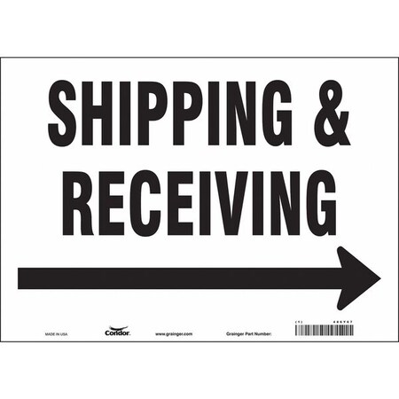Condor SHIPPING & RECEIVING, 14 in W x 10 in H, Horizontal Rectangle, Vinyl, 486Y67 486Y67