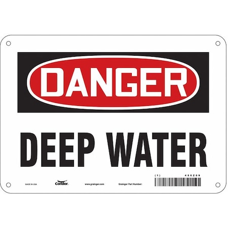 Condor Danger, Deep Water, 10 in W x 7 in H, Vertical Rectangle, Polyethylene, 486Z09 486Z09