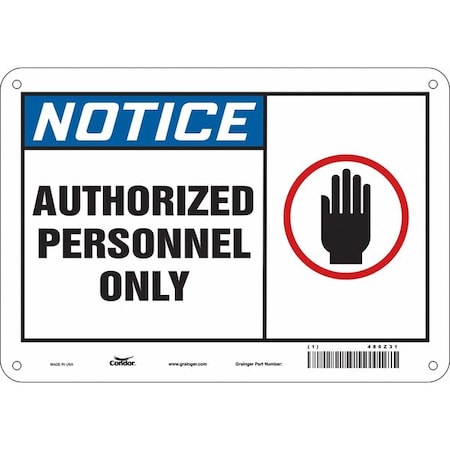 Condor Safety Sign, 7 in Height, 10 in Width, Aluminum, Vertical Rectangle, English, 486Z31 486Z31