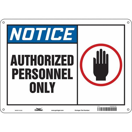 Condor Safety Sign, 10 in Height, 14 in Width, Aluminum, Horizontal Rectangle, English, 486Z32 486Z32