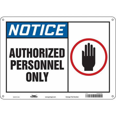 Condor Safety Sign, 10 in Height, 14 in Width, Polyethylene, Horizontal Rectangle, English, 486Z36 486Z36