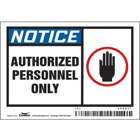 Condor Safety Sign, 5"W, 3-1/2"H, 0.004" Thickness 486Z37