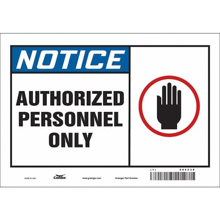 Condor Safety Sign, 7 in Height, 10 in Width, Vinyl, Vertical Rectangle, English, 486Z38 486Z38