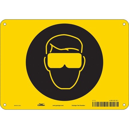 Condor Safety Sign, 7 in Height, 10 in Width, Polyethylene, Vertical Rectangle, English, 486C91 486C91