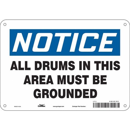 Condor Safety Sign, 7 in Height, 10 in Width, Polyethylene, Vertical Rectangle, English, 486C20 486C20