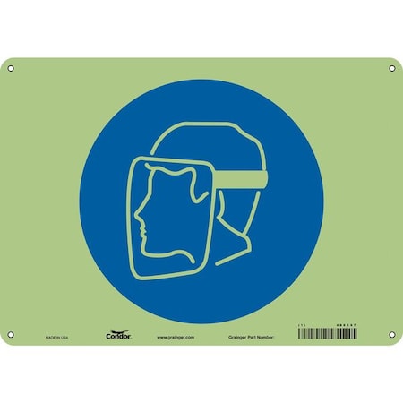 Condor Safety Sign, 10 in Height, 14 in Width, Polyethylene, Square, English 486C67