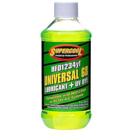 Supercool AC Refrigerants and Lubricant, 8 oz, Green 48663-8D