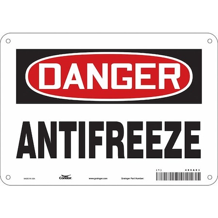 Condor Chemical Sign, 7 in H, 10 in W, Polyethylene, Vertical Rectangle, English, 486A83 486A83