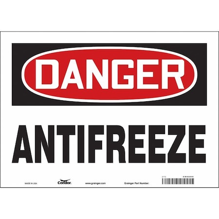 Condor Safety Sign, 10 in Height, 14 in Width, Vinyl, Horizontal Rectangle, English, 486A86 486A86