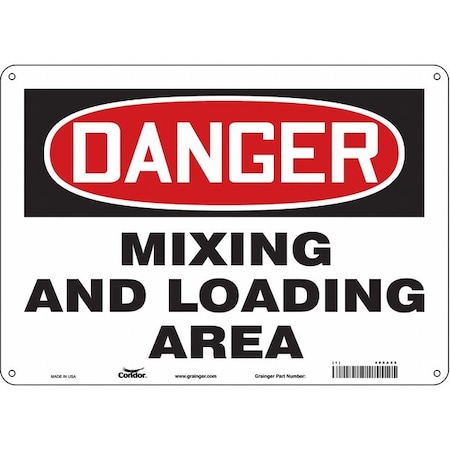 Condor Safety Sign, 10 in Height, 14 in Width, Aluminum, Horizontal Rectangle, English, 486A88 486A88