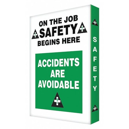 Condor ON THE JOB SAFETY BEGINS HERE ACCIDENTS ARE AVOIDABLE, 18 in W x 24 in H, Aluminum, 487D72 487D72