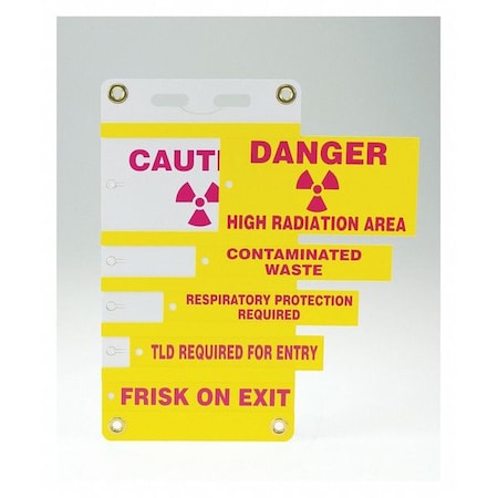 Condor Radiation Slide Sign, 8" W, 15-3/8" H 487D38