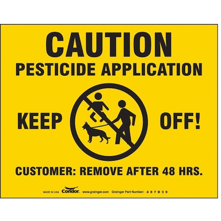 Condor Chemical Sign, 4 in Height, 5 in Width, Plastic, Rectangle, English 487D39