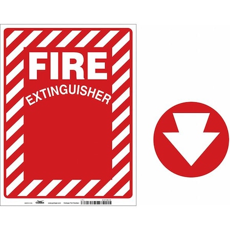 Condor No Header, FIRE EXTINGUISHER, 9 in W x 12 in H, Rectangle, Vinyl 487D46