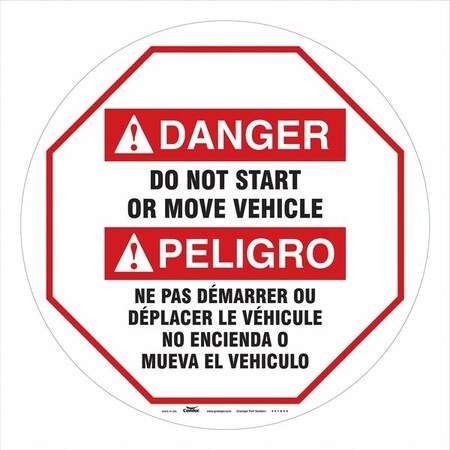Condor Traffic Sign, 20 in Height, 20 in Width, Vinyl, Circle, English, French, Spanish 487D60