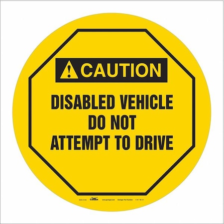 Condor Traffic Sign, 16 in H, 16 in W, Vinyl, Circle, English, 487D61 487D61