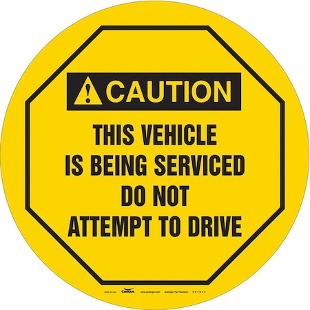 Condor Traffic Sign, 16 in H, 16 in W, Vinyl, Circle, English, 487D62 487D62