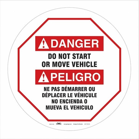 Condor Traffic Sign, 16 in Height, 16 in Width, Vinyl, Circle, English, French, Spanish 487D65