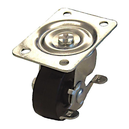 Zoro Select Plate Caster, 175 lb. Load Rating, Swivel P2S-R025G-P-SB