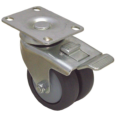Zoro Select Plate Caster, 220 lb. Load Rating, Swivel P9S-RP030K-P-TB