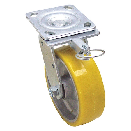 Zoro Select Plate Caster, 700 lb. Load Rating, Swivel P21S-UA040R-14-DL