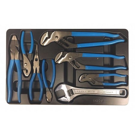 CHANNELLOCK 8 Piece Plier Set Dipped Handle GS-27