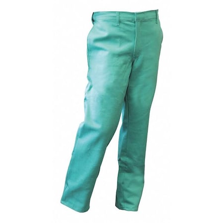 Chicago Protective Apparel Pants, Waist 38", Inseam 32", Green, Zipper 606-GR-38X32