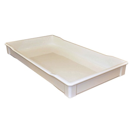 Toteline Stackable Storage Container, 9.3 gal, 35-3/4 in L x 19-3/4 in W x 3-3/4 in H, White 8940085269