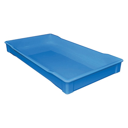 Toteline Stackable Storage Container, 9.3 gal, 35-3/4 in L x 19-3/4 in W x 3-3/4 in H, Blue 8940085268