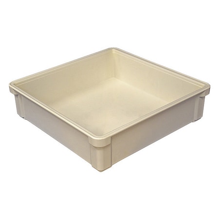 Toteline Stackable Storage Container, 4.7 gal, 17-1/2 in L x 17-1/2 in W x 4-1/2 in H, White 8170085269