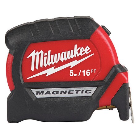 Milwaukee Tool Tape Measure, SAE, Blade 16 ft./5m L 48-22-0117