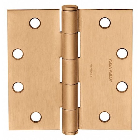 Mckinney Butt Hinge, Steel, Flush Mounting, 1 7/16 in Leaf W x 3 1/2 in Leaf H, Satin Bronze 55321
