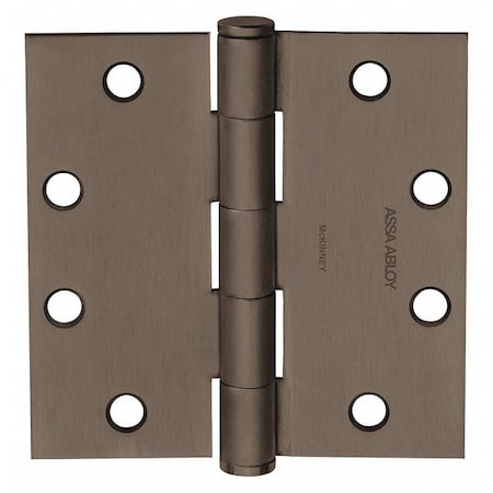 Mckinney Butt Hinge, Steel, Flush Mounting, 1 7/16 in Leaf W x 3 1/2 in Leaf H, Oil Rubbed Bronze 55333