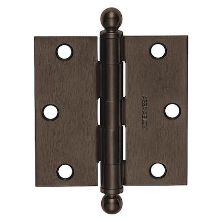 Mckinney Butt Hinge, Steel, Flush Mounting, 1 7/16 in Leaf W x 3 1/2 in Leaf H, Oil Rubbed Bronze 55348