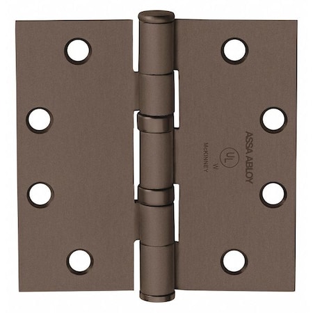 Mckinney Butt Hinge, Steel, Flush Mounting, 1 11/16 in Leaf W x 4 in Leaf H, Oil Rubbed Bronze 55577