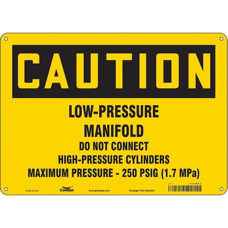 Condor Safety Sign, 10 in Height, 14 in Width, Aluminum, Horizontal Rectangle, English, 487W83 487W83