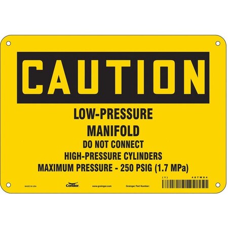 Condor Safety Sign, 7 in Height, 10 in Width, Polyethylene, Vertical Rectangle, English, 487W84 487W84