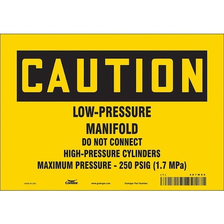 Condor Safety Sign, 7 in Height, 10 in Width, Vinyl, Vertical Rectangle, English, 487W86 487W86