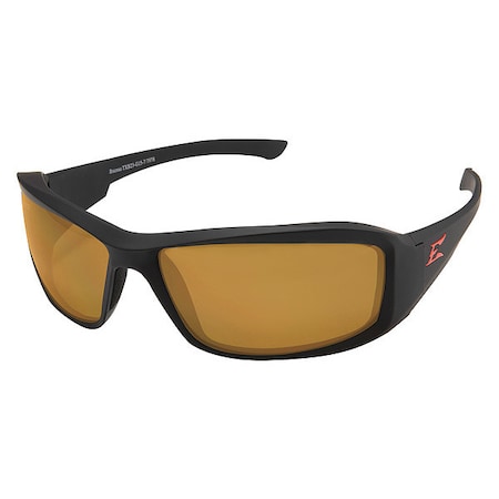Edge Eyewear Brazeau Torque, Safety Glasses, Anti-Scratch, Copper Lens, Black/Red Frame, Full-Frame XB435