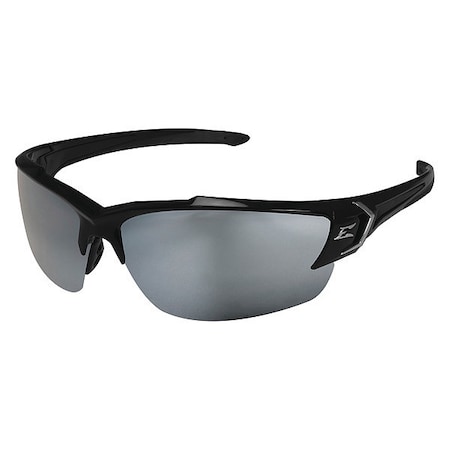 Edge Eyewear Khor G2, Safety Glasses, Anti-Scratch, Silver Mirror Lens, Black Frame, Half-Frame SDK117-G2