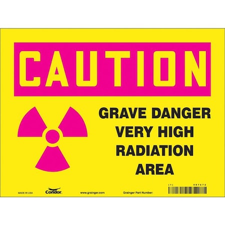 Condor Safety Sign, 9 in H, 12 in W, Polyethylene, Vertical Rectangle, 487C72 487C72